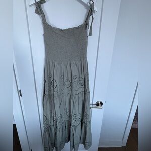 Zara Rusched Light Green Dress